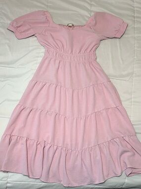 open lace back dress Mateo Floral Maxi Dress in Pink main image 0